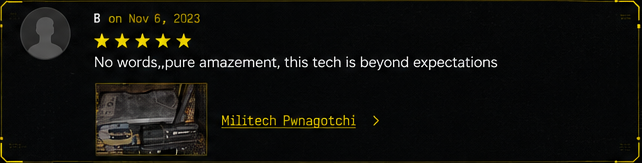 Five-star customer review: pure amazement, tech is beyond expectations.